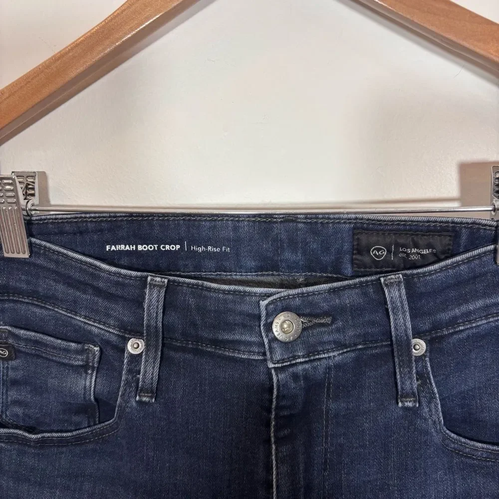 AG Farrah Raw Hem Boot Crop Jeans Size 29 High Rise 27” inseam - Picture 9 of 13